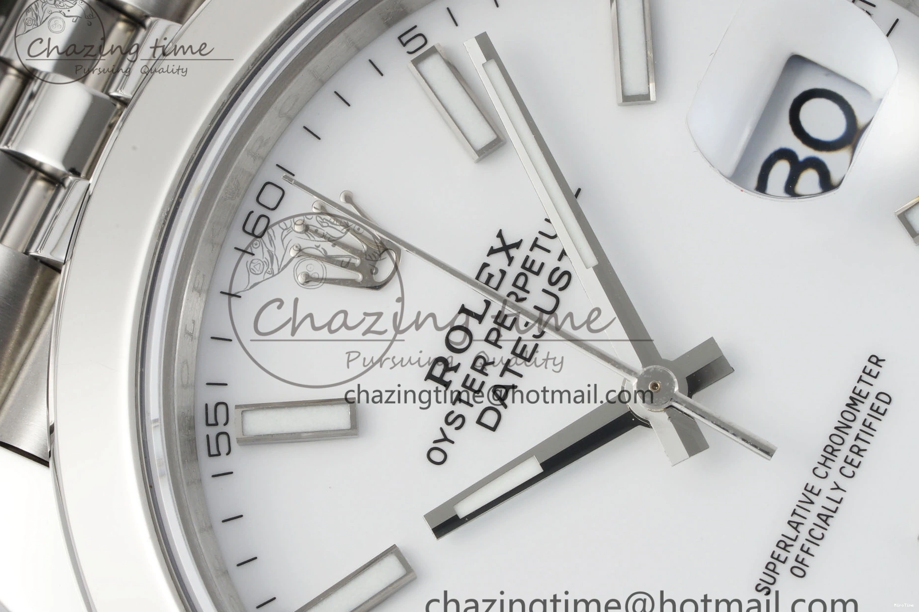 MiroTime 0508 RelaxedFit DateJust 41 SS Polished Bezel KING 1:1 Best Edition 904L Steel White Stick Dial on Jubilee Bracelet VR 2160